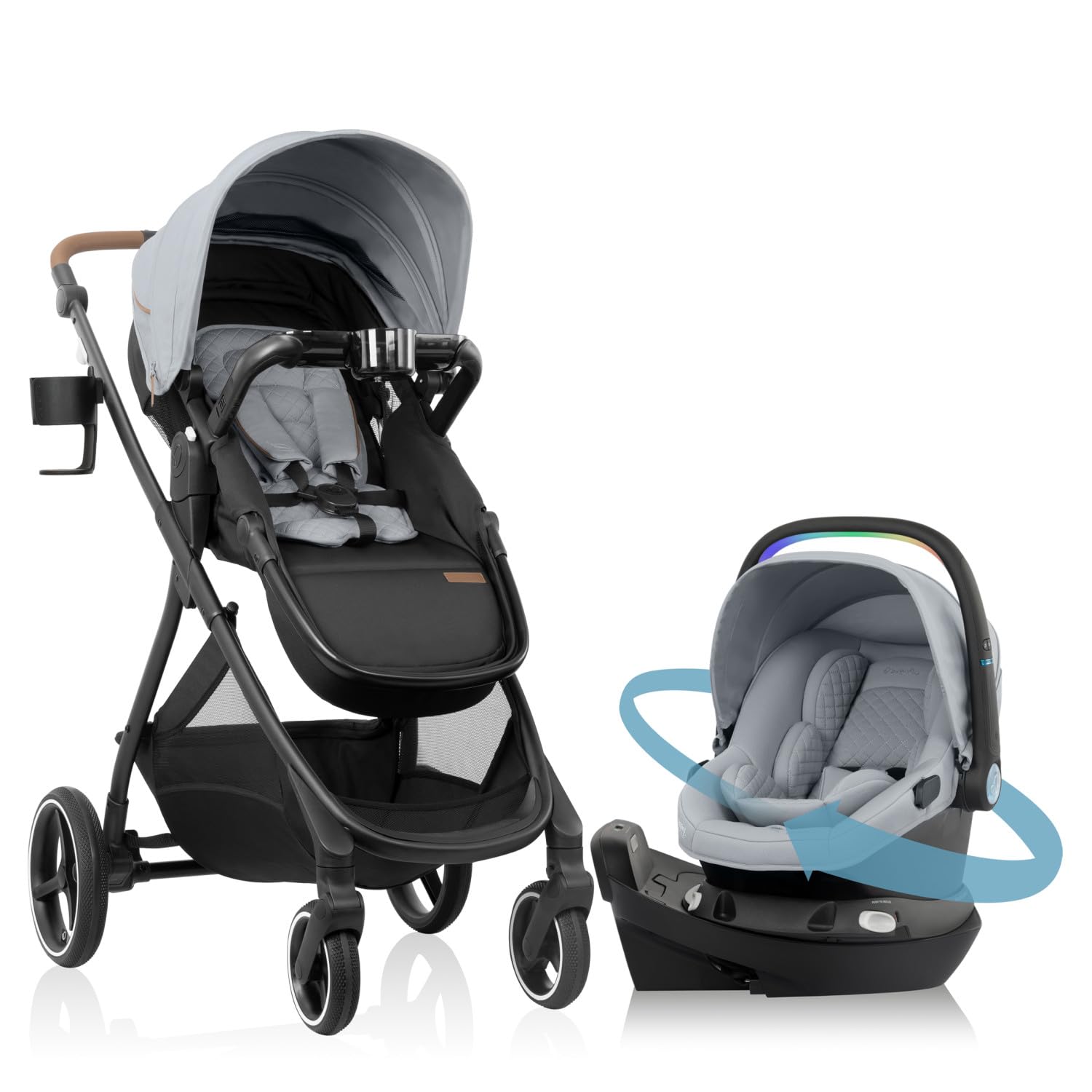 Evenflo Shyft Intuiti+ Travel System Featuring Revolve180 LiteMax NXT