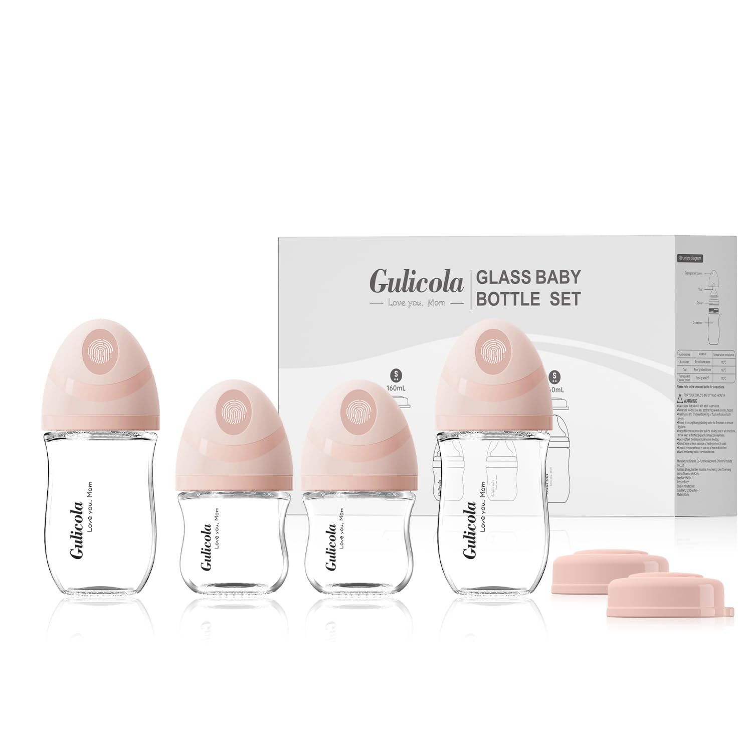 Gulicola Natural Glass Baby Bottles